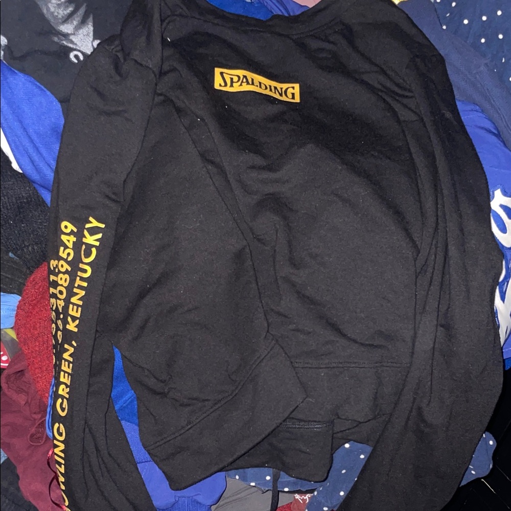 Spalding Black Hoodie with Yellow Branding